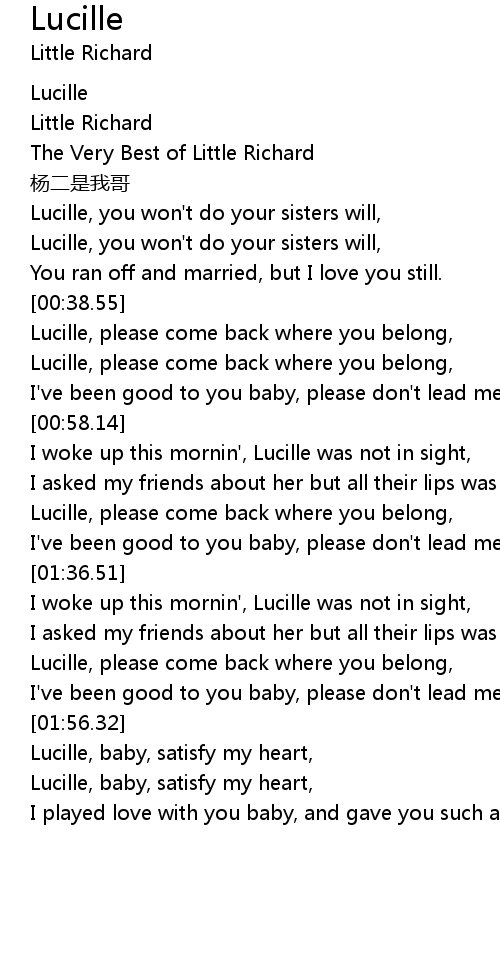 Lucille Lyrics Follow Lyrics follow lyrics