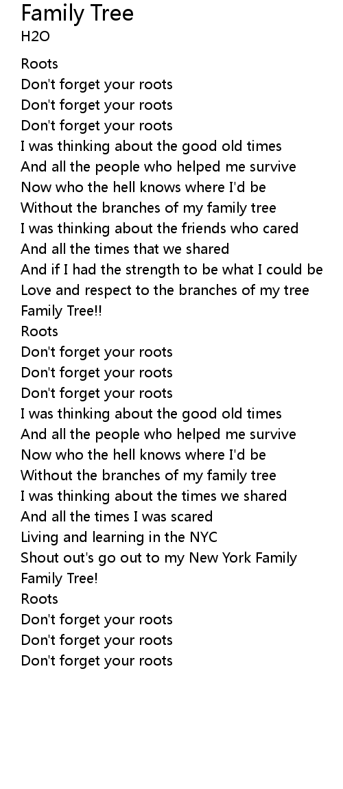 Family Tree Lyrics Follow Lyrics