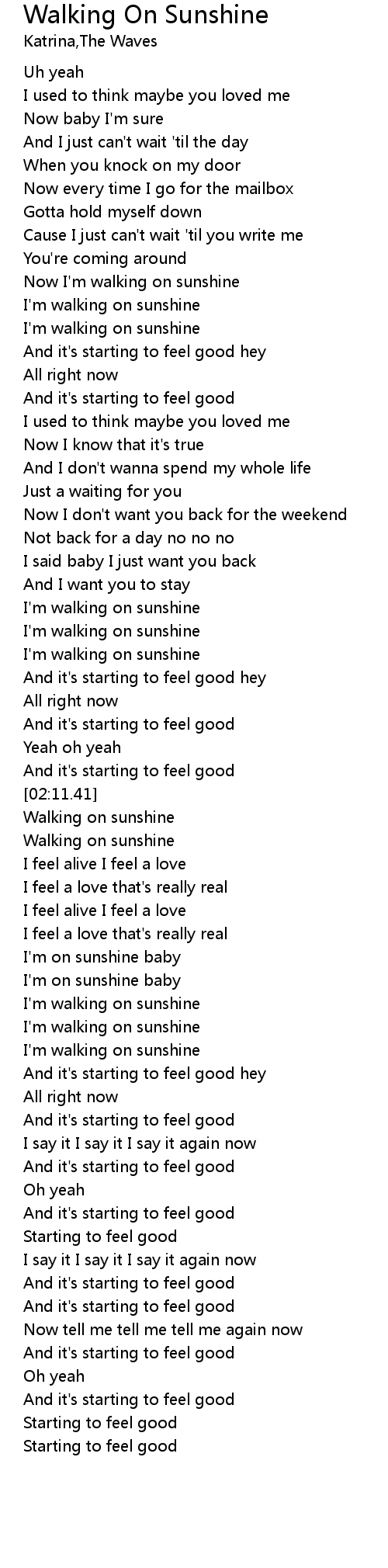 Details about   Walking On Sunshine Song Lyrics Blanket