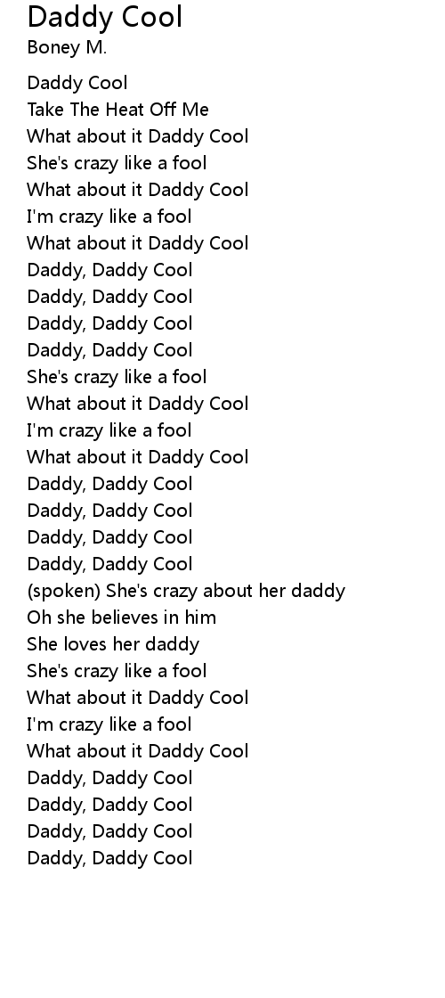 Boney M. – Daddy Cool Lyrics