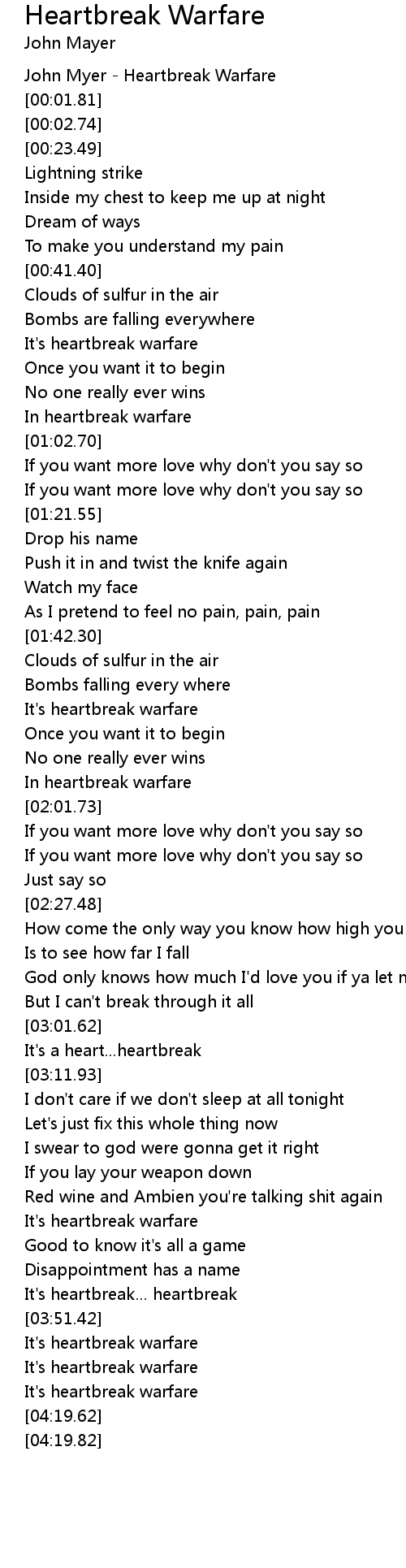 Heartbreak Warfare Lyrics Follow Lyrics