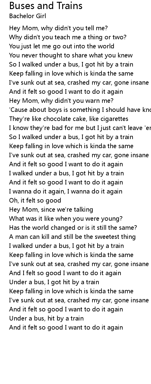 Buses and Trains Lyrics - Follow Lyrics