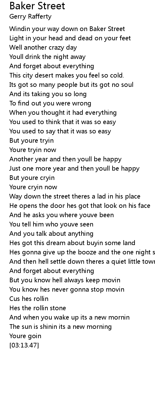 Baker Street Lyrics Follow Lyrics