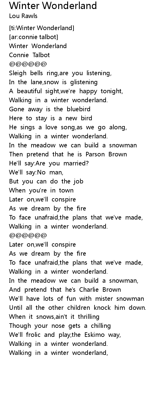 Winter Wonderland Lyrics - Follow Lyrics