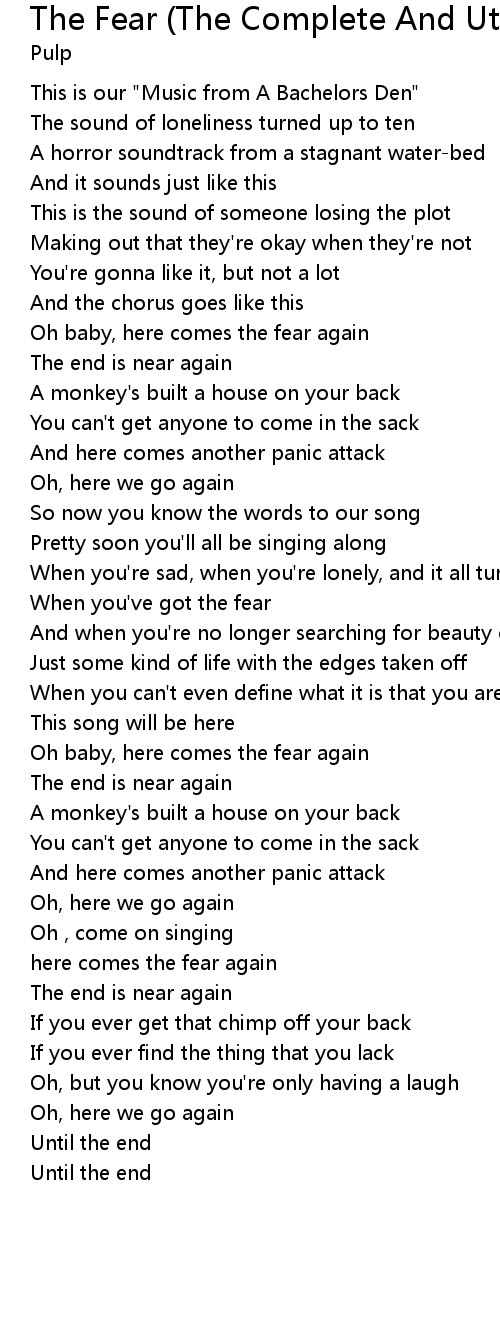 The Fear (The Complete And Utter Breakdown Version) Lyrics Follow Lyrics