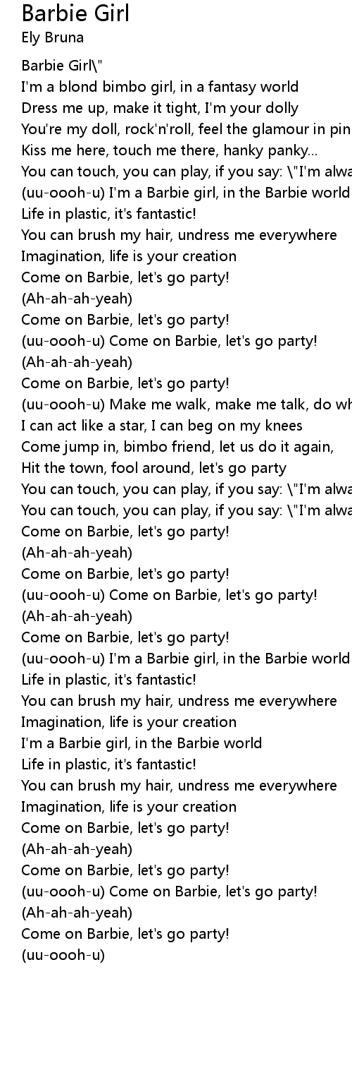 Barbie Girl Lyrics Follow Lyrics