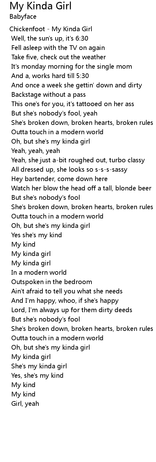 My Kinda Girl Lyrics Follow Lyrics