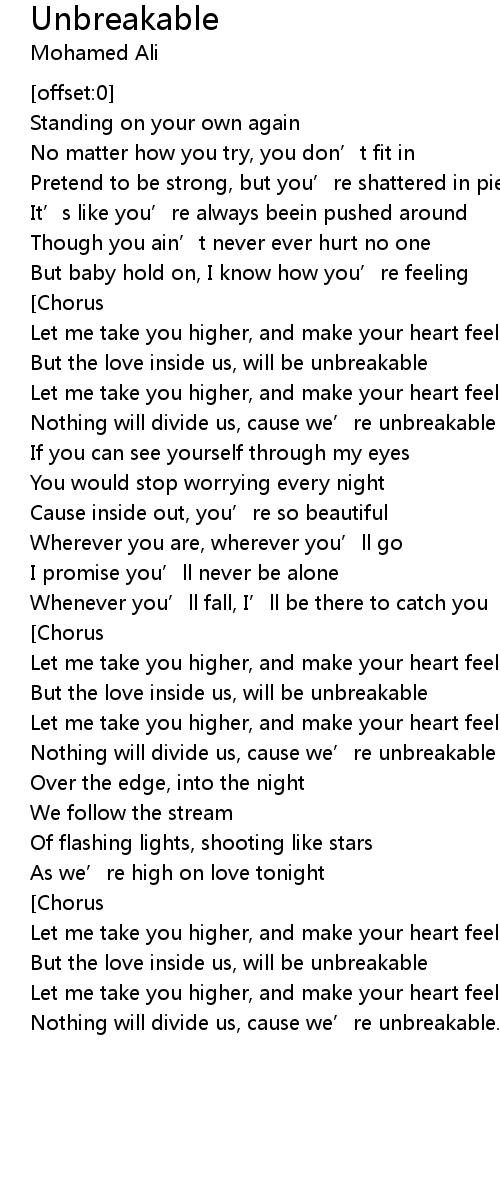 Unbreakable love lyrics