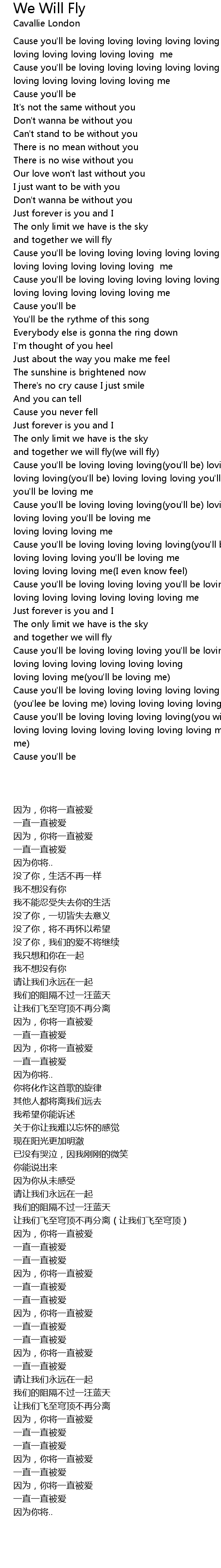 We Will Fly Lyrics Follow Lyrics I was flying where were your hands now i'm lying on the bad lands take my hand attach it to the body pick up my eye wash it remove sand clean up after me wash the street of my blood. follow lyrics