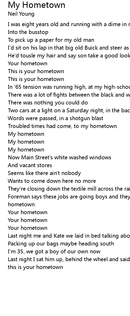 My Hometown Lyrics Follow Lyrics