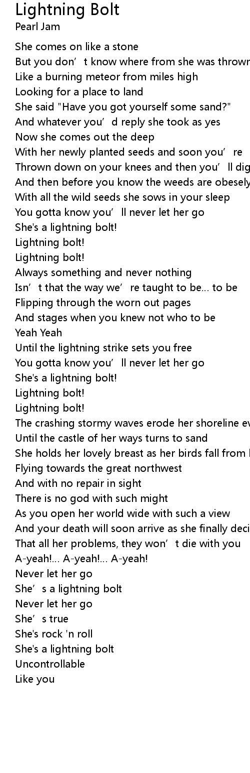 Lightning Bolt Lyrics Follow Lyrics