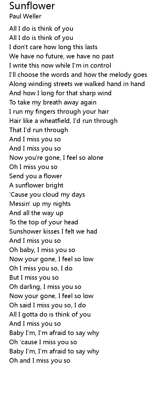 Sunflower Lyrics Follow Lyrics