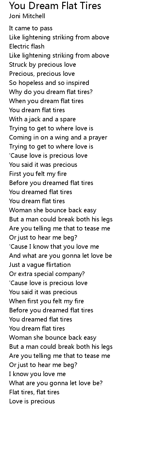 You Dream Flat Tires Lyrics Follow Lyrics