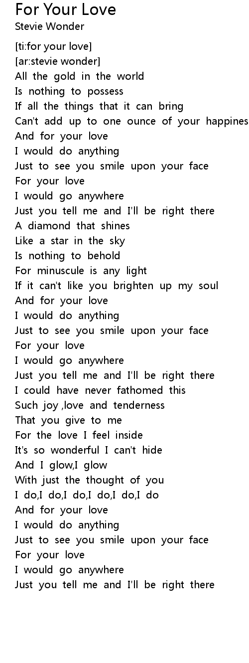 For Your Love, Stevie Wonder