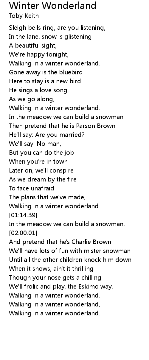 Winter Wonderland Lyrics - Follow Lyrics