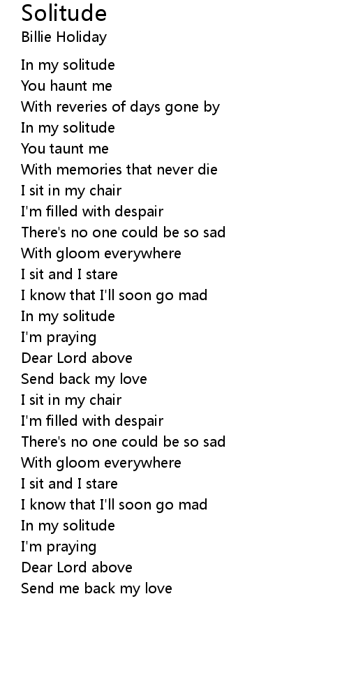 Solitude Lyrics Follow Lyrics