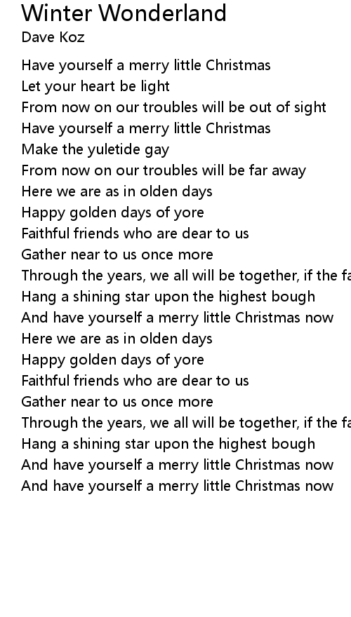 Winter Wonderland Lyrics - Follow Lyrics