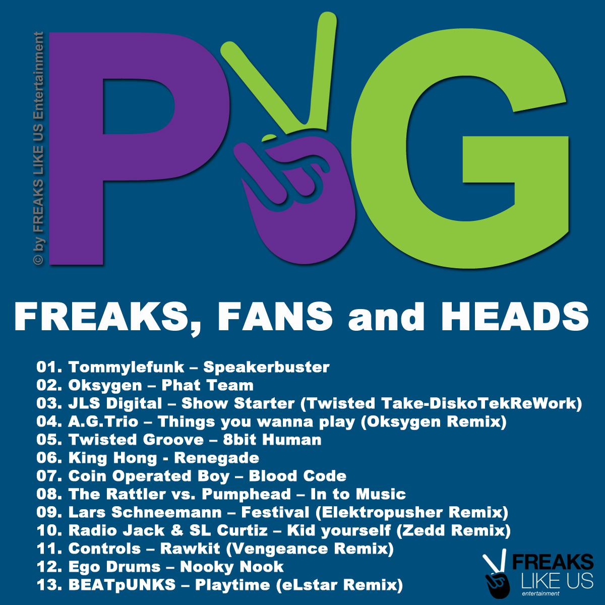 Purple  Green " FREAKS , FANS and HEADS"