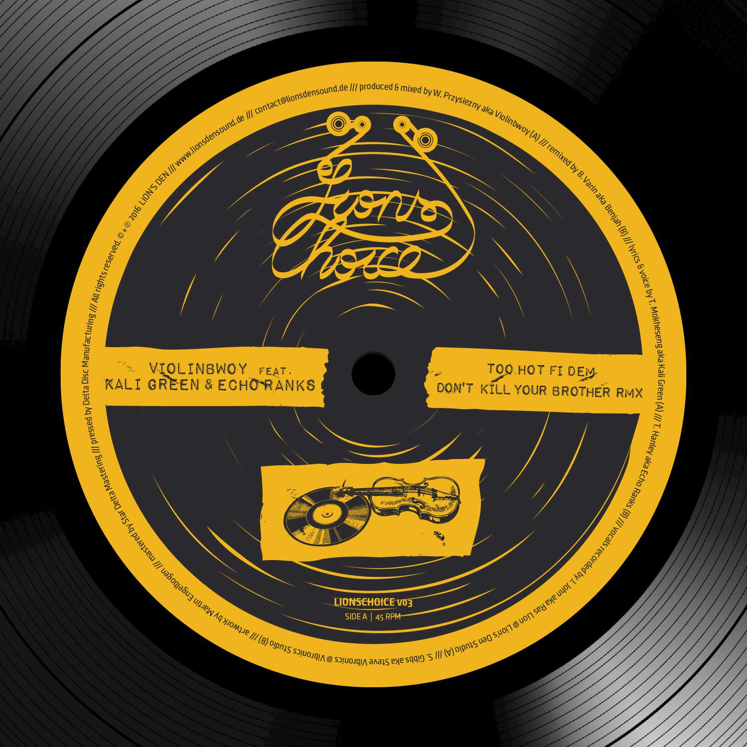 Too Hot Fi Dem / Don't Kill Your Brother Rmx