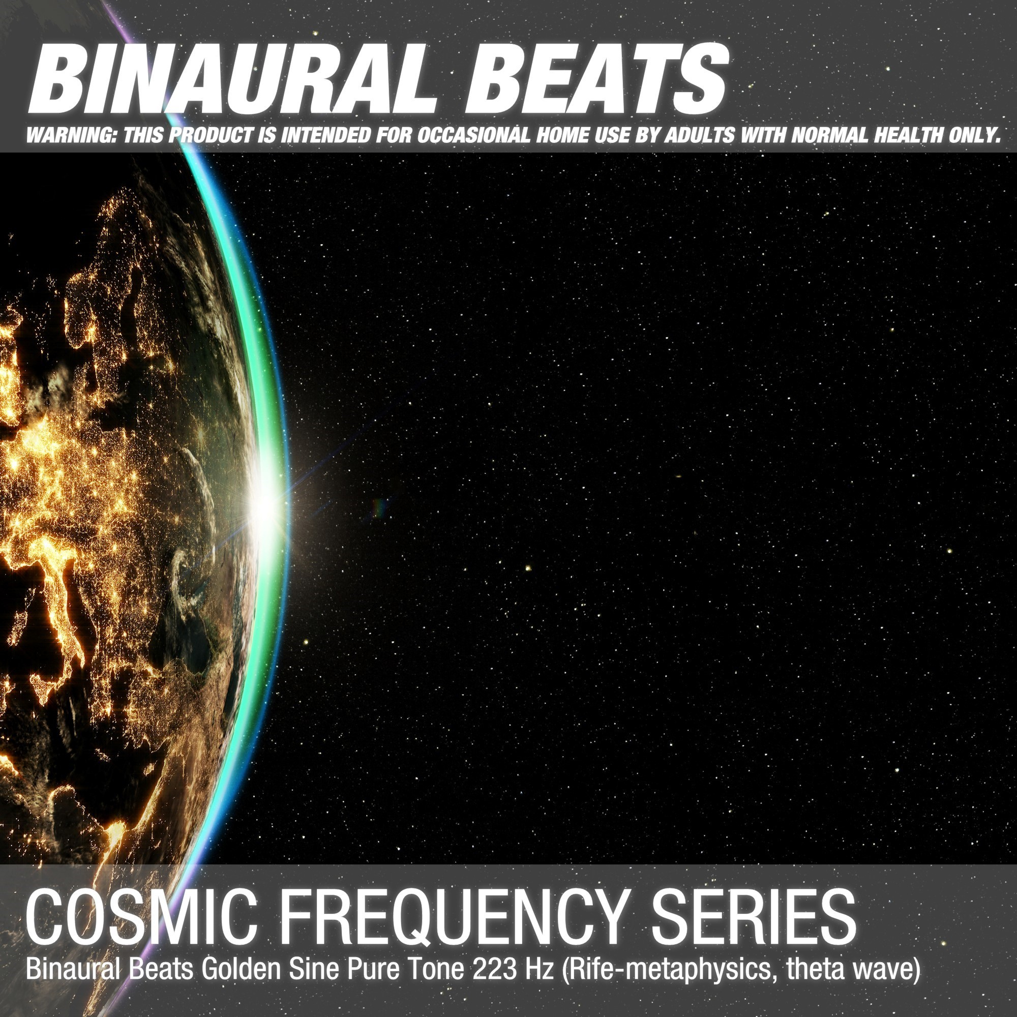 Binaural Beats Golden Sine Pure Tone 223 Hz (Rife-metaphysics, theta wave)