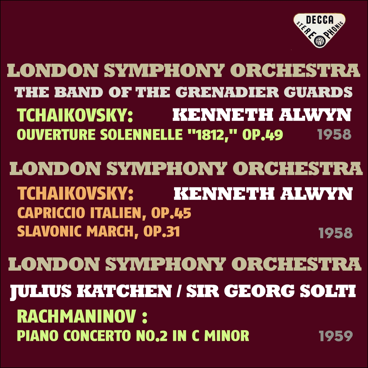 Tchaikovsky: 1812 Overture, Capriccio italien & Slavonic March - Rachmaninoff: Piano Concerto No. 2