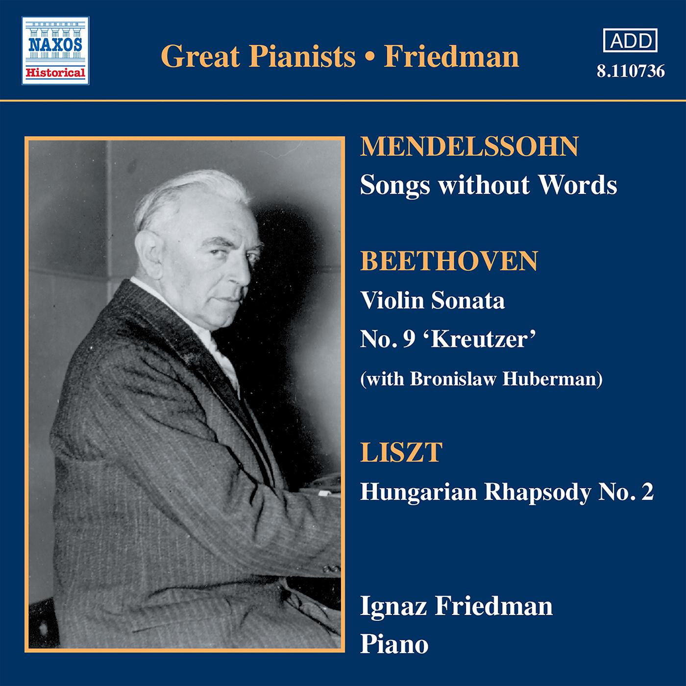 MENDELSSOHN: Songs without Words (Friedman) (1930-1931)