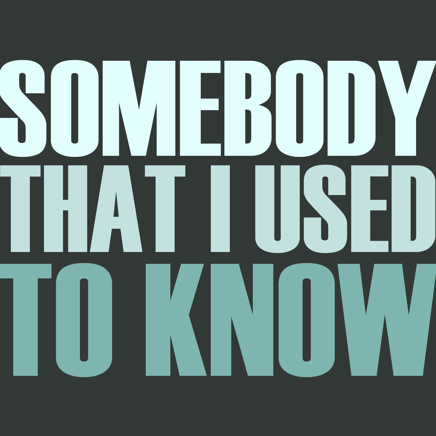 Somebody That I Used to Know - Single