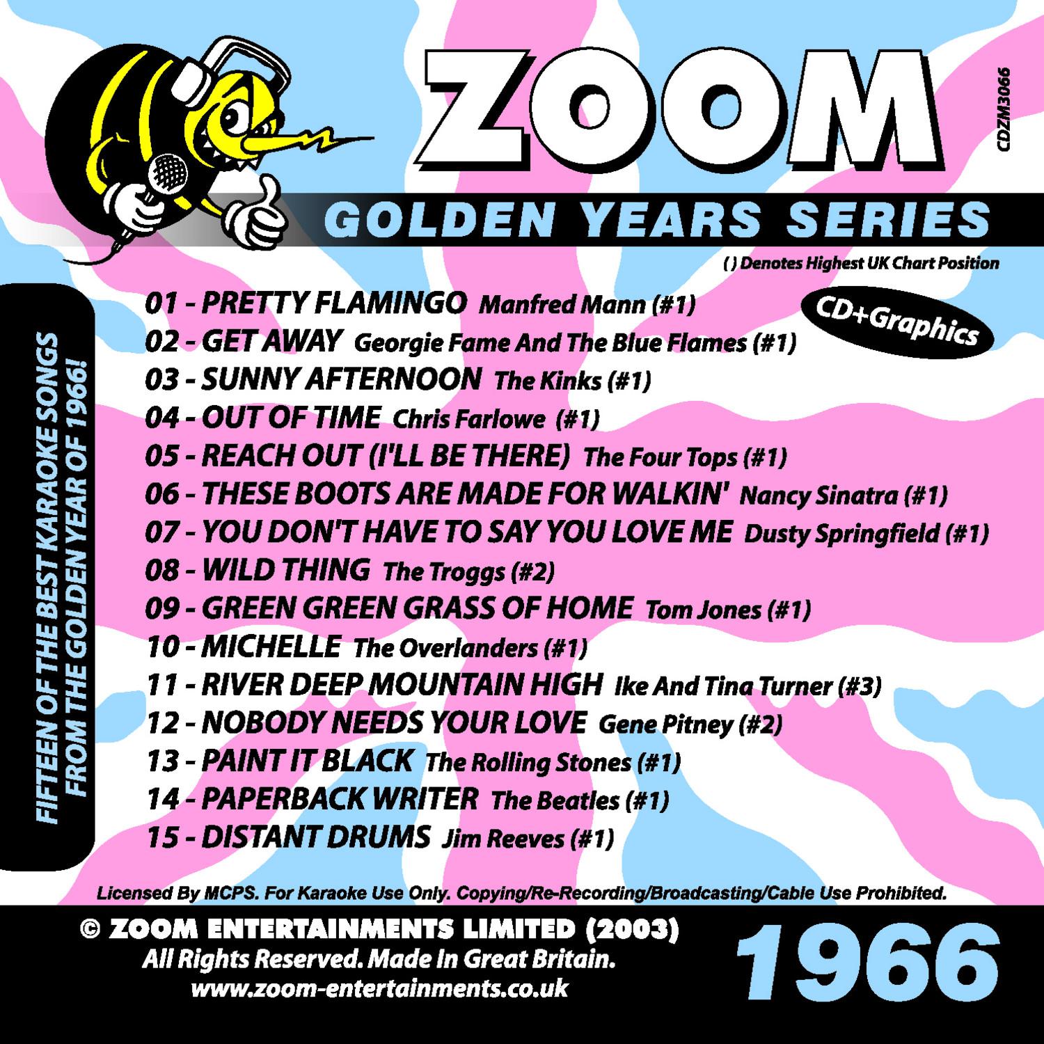 Zoom Karaoke Golden Years 1966