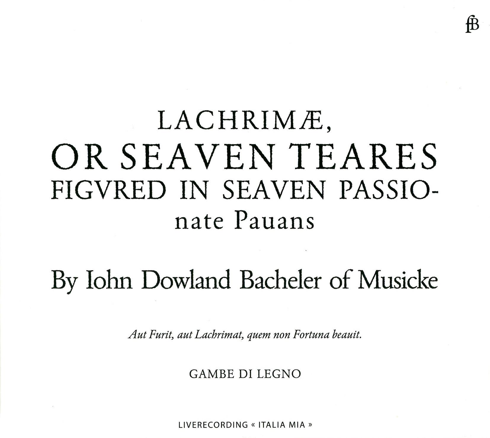 Lachrimae "Seven Tears": IV. Lachrimae Tristes