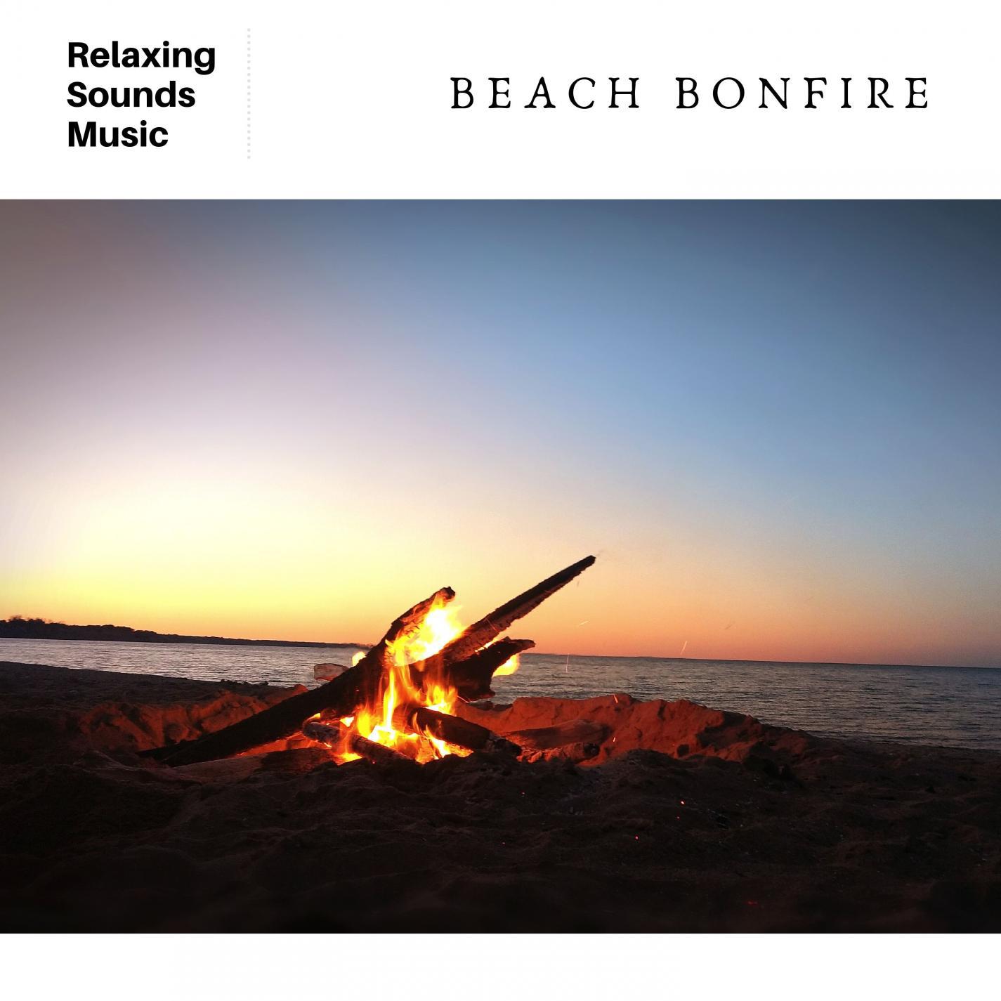 Beach Bonfire with Distant Sounds of Thunder