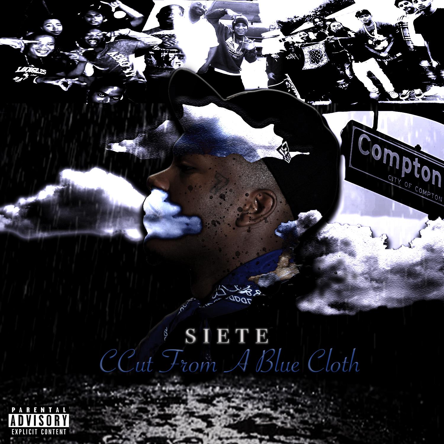 Ccut From A Blue Cloth