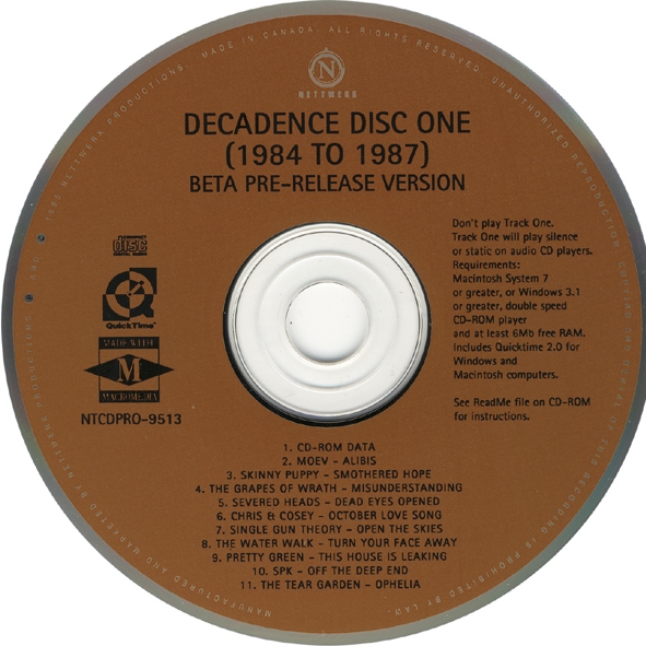 Decadence Disc One (1984 to 1987)