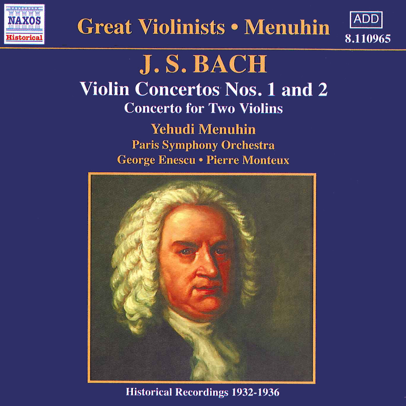 BACH, J.S.: Violin Concertos Nos. 1 and 2  (Menuhin) (1932-1936)