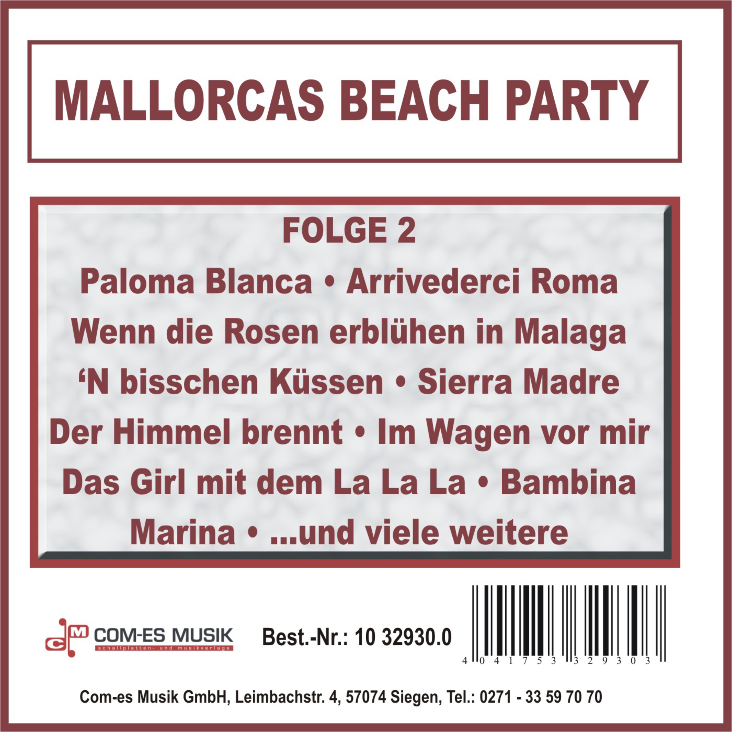 Spanische Melodienreise Medley: Adios Muchachos  Wenn die Rosen erblü hen in Malaga  Granada gibt' s nur einmal  Barcelona