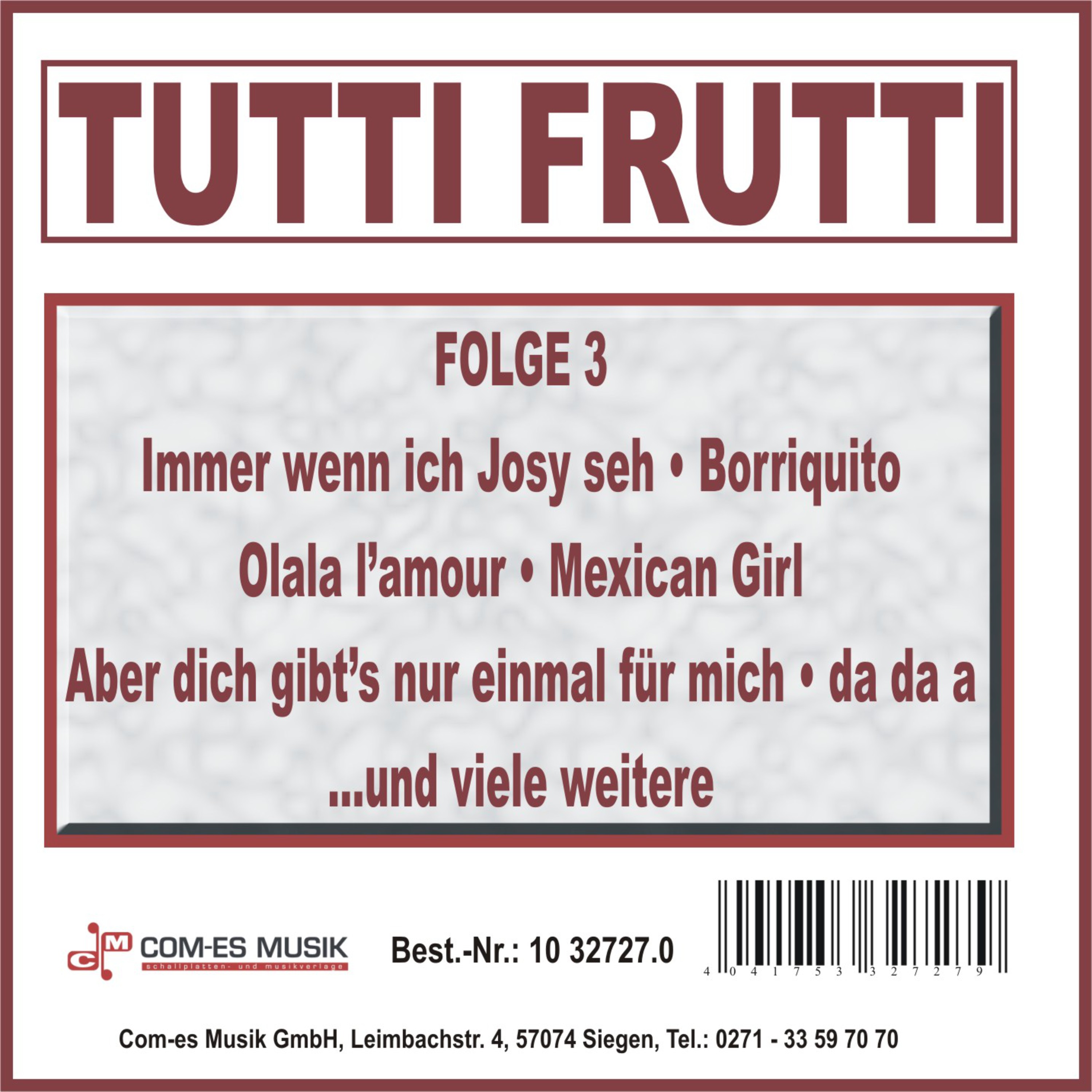 Deutsche Welle-Evergreens: Da da a / Ich lieb' dich nicht / Sommersprossen / Hohe Berge / Schickeria (Medley)