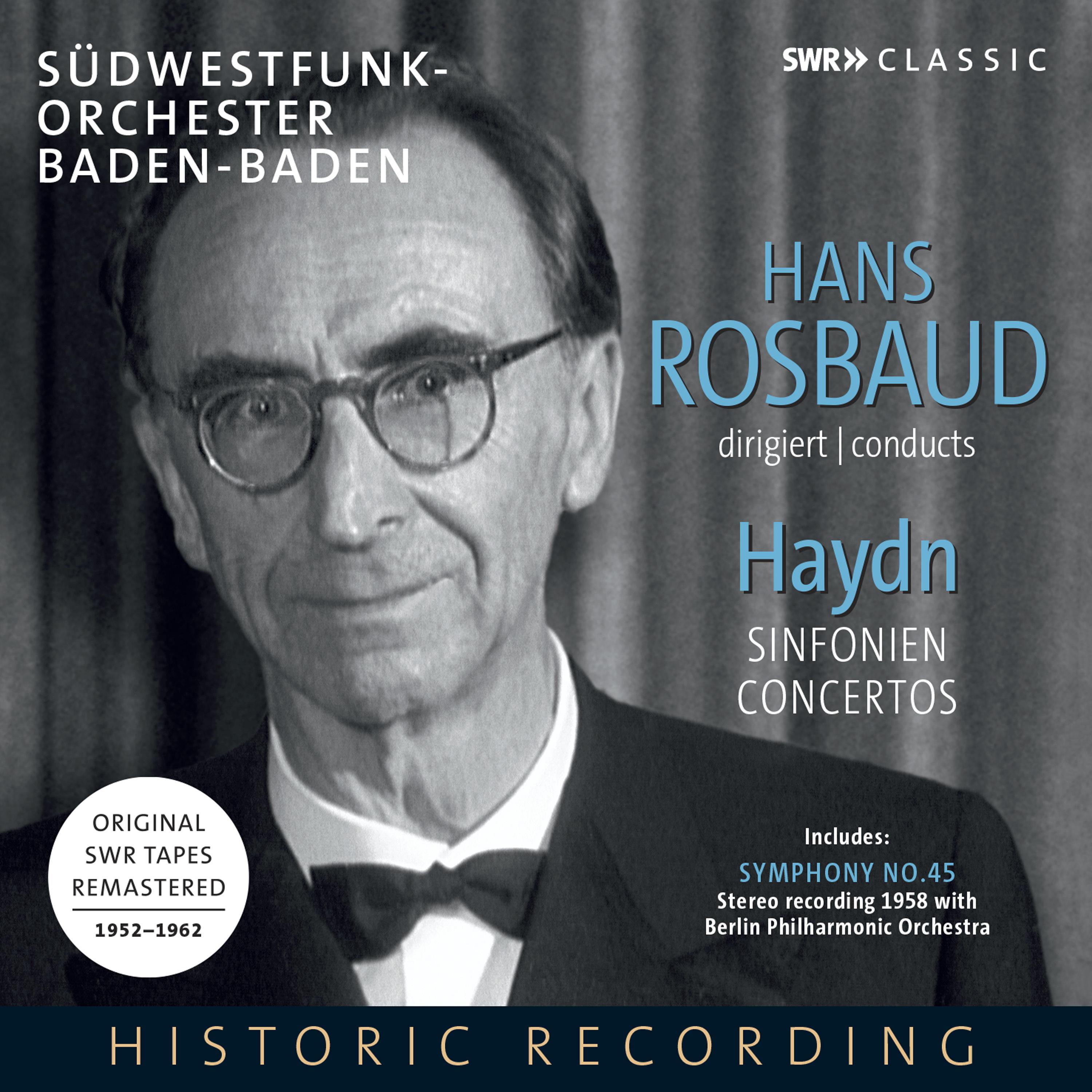 HAYDN, J.: Symphonies / Concertos (South West German Radio Symphony, Baden-Baden, Rosbaud)
