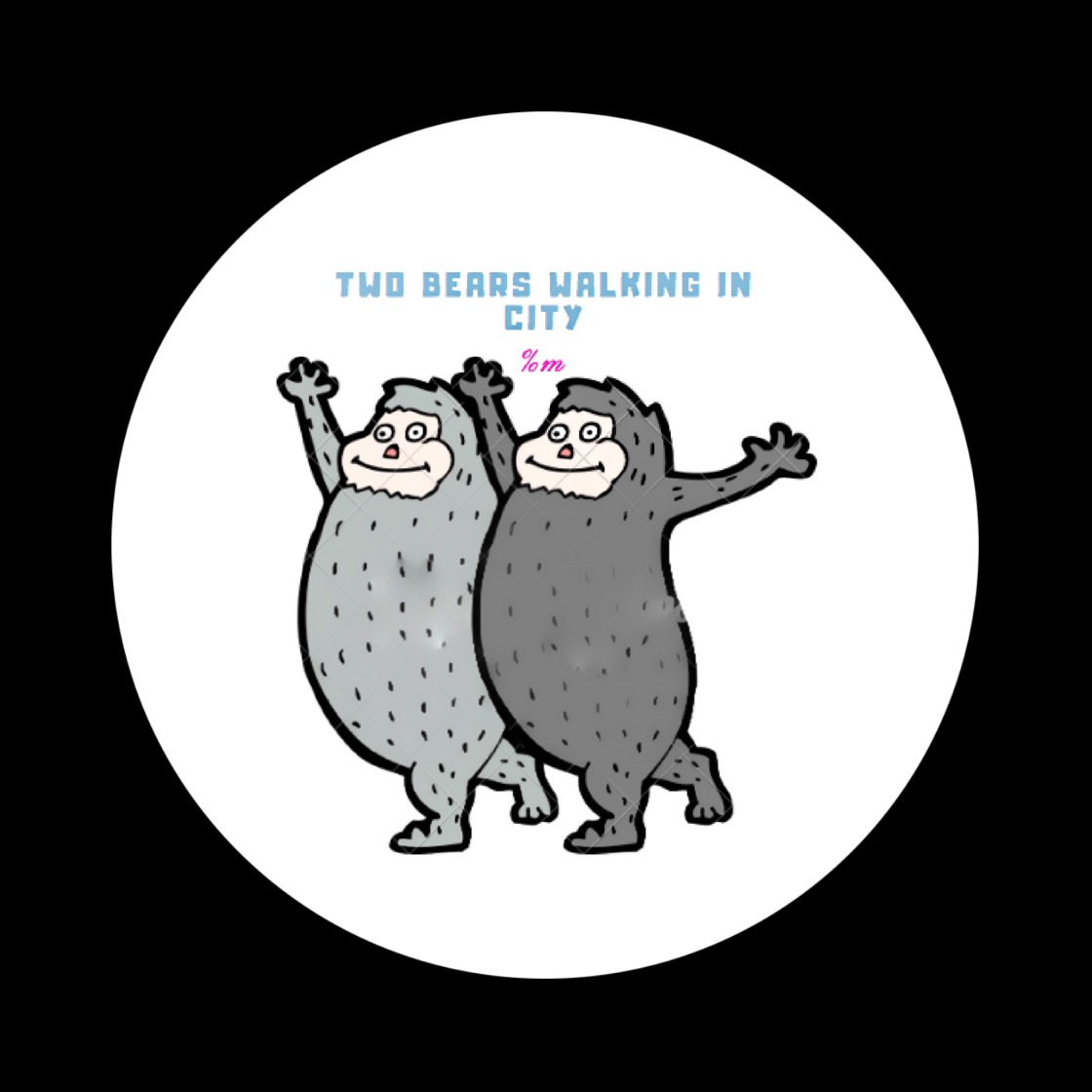 Two  Bears  Walking  In  City